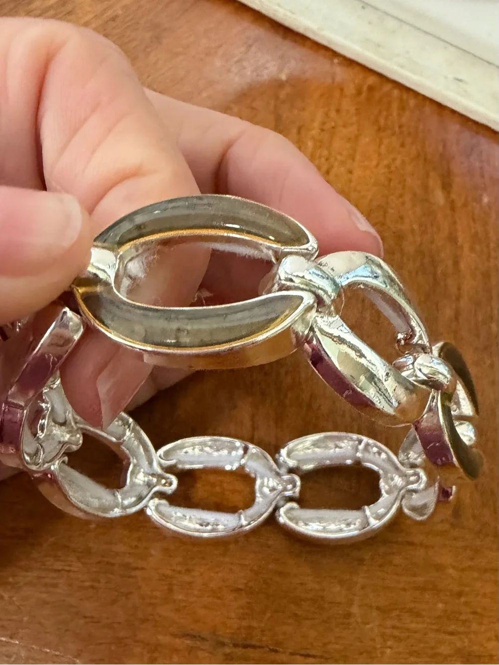 Silver-Tone Link Stretch Bracelet